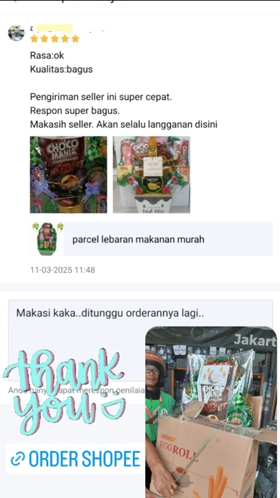 Foto parcel pelanggan Lipink